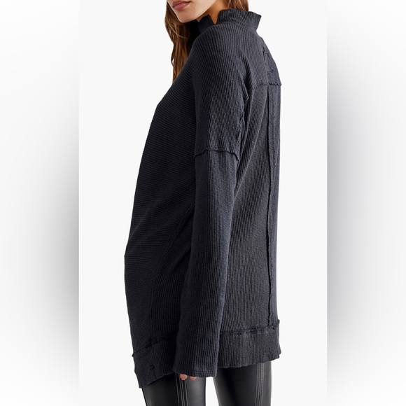 NWT Free People Casey Rib Tunic Sweater Camel Medium - Picture 2 of 16